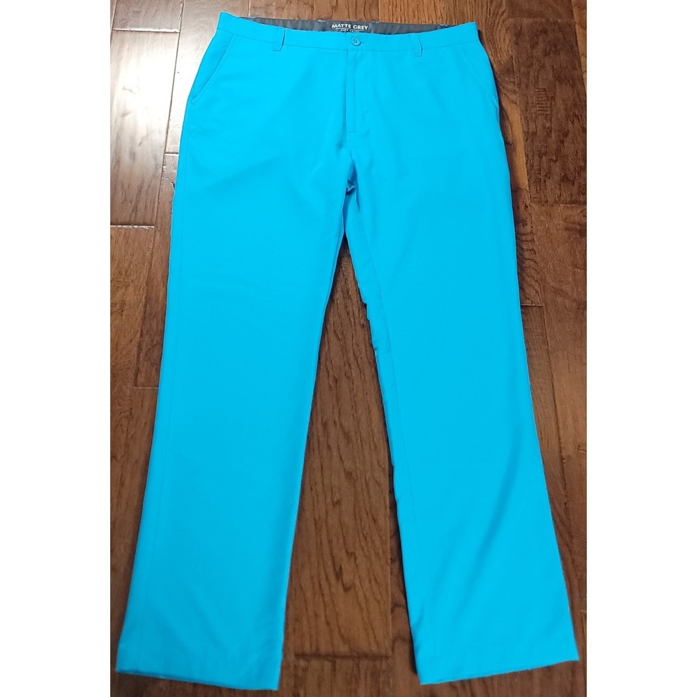 Matte Grey‎ Men's Sky Blue Golf Performance Chino Pants Sz 38x30